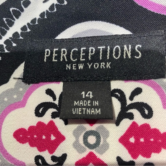 Perceptions New York pink and black and white dress. Sleeveless. Size 14 ladies - Picture 2 of 4